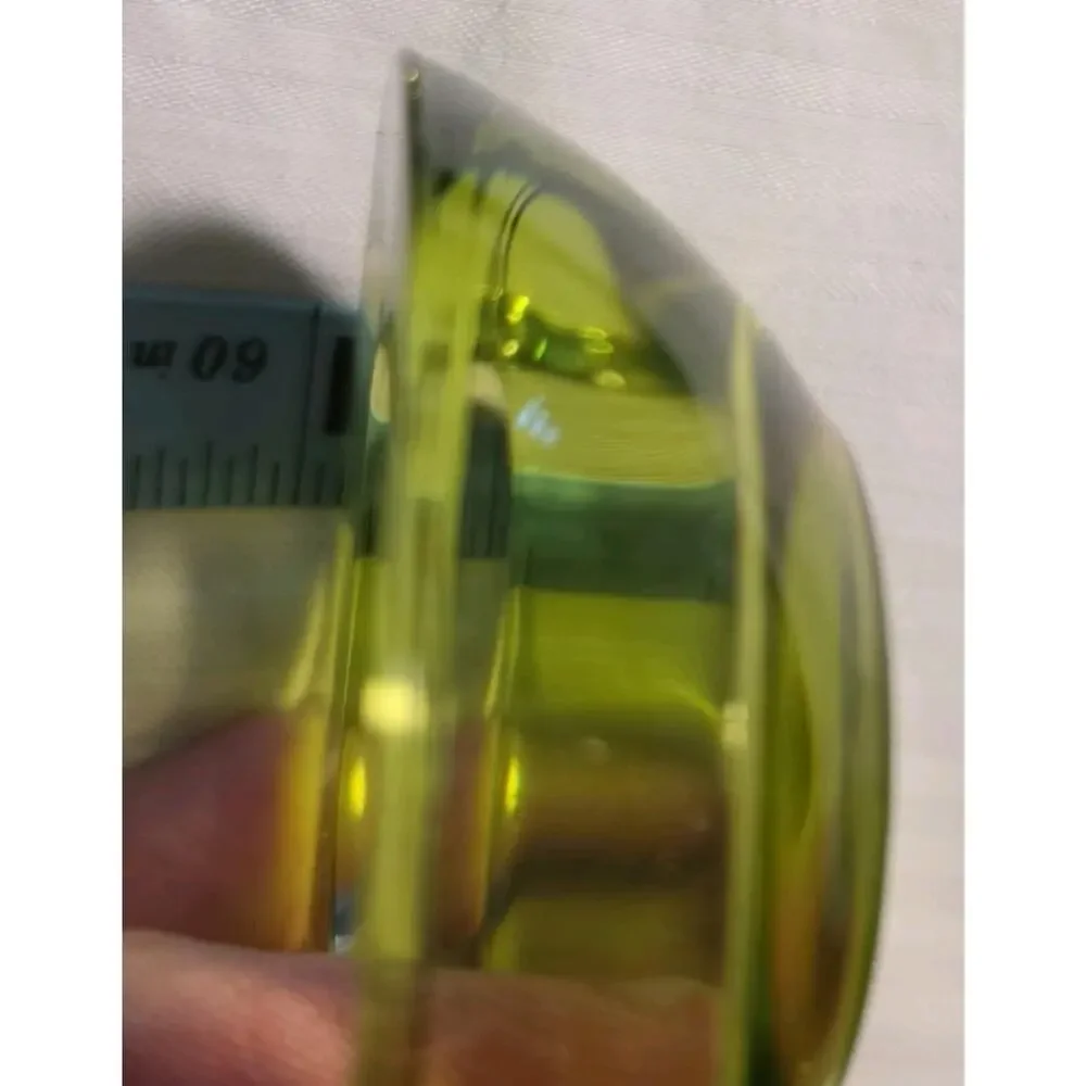 Discontinued Crate & Barrel Chartreuse Green Glass Tealight Candle Holders Set/3